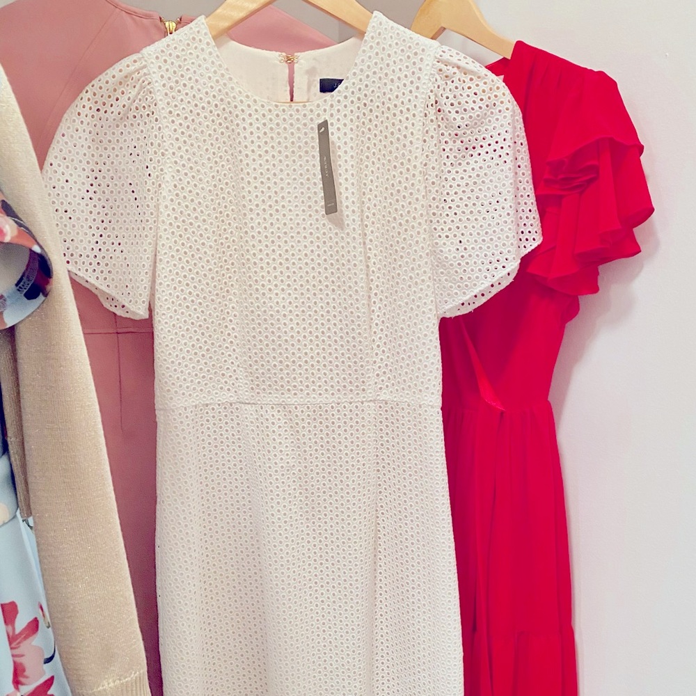 J. Crew white bell sleeve summer dress NWT